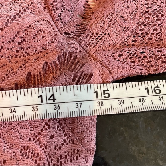 FOREVER 21 dusty rose pink fully lined long sleeve lace overlay Dress size M - Picture 7 of 8